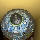 Over30 years oldStained Glass Dragonfly Table Lamp Art Nouveau Dome Shade Cherub — photo 3