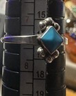 Vintage Sterling Silver Diamond-Shape Turquoise Ring – Southwestern Boho Style — photo 2