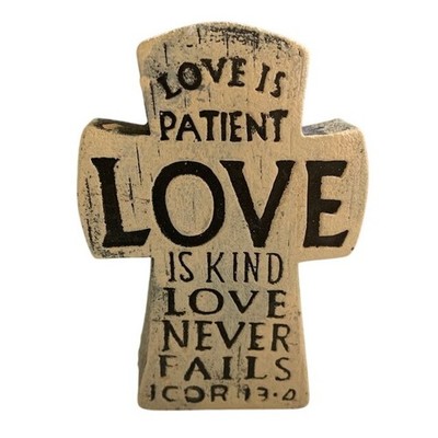 Love Is Patient Cross Plaque 1 Corinthians 13:4 Rustic Farmhouse Christian