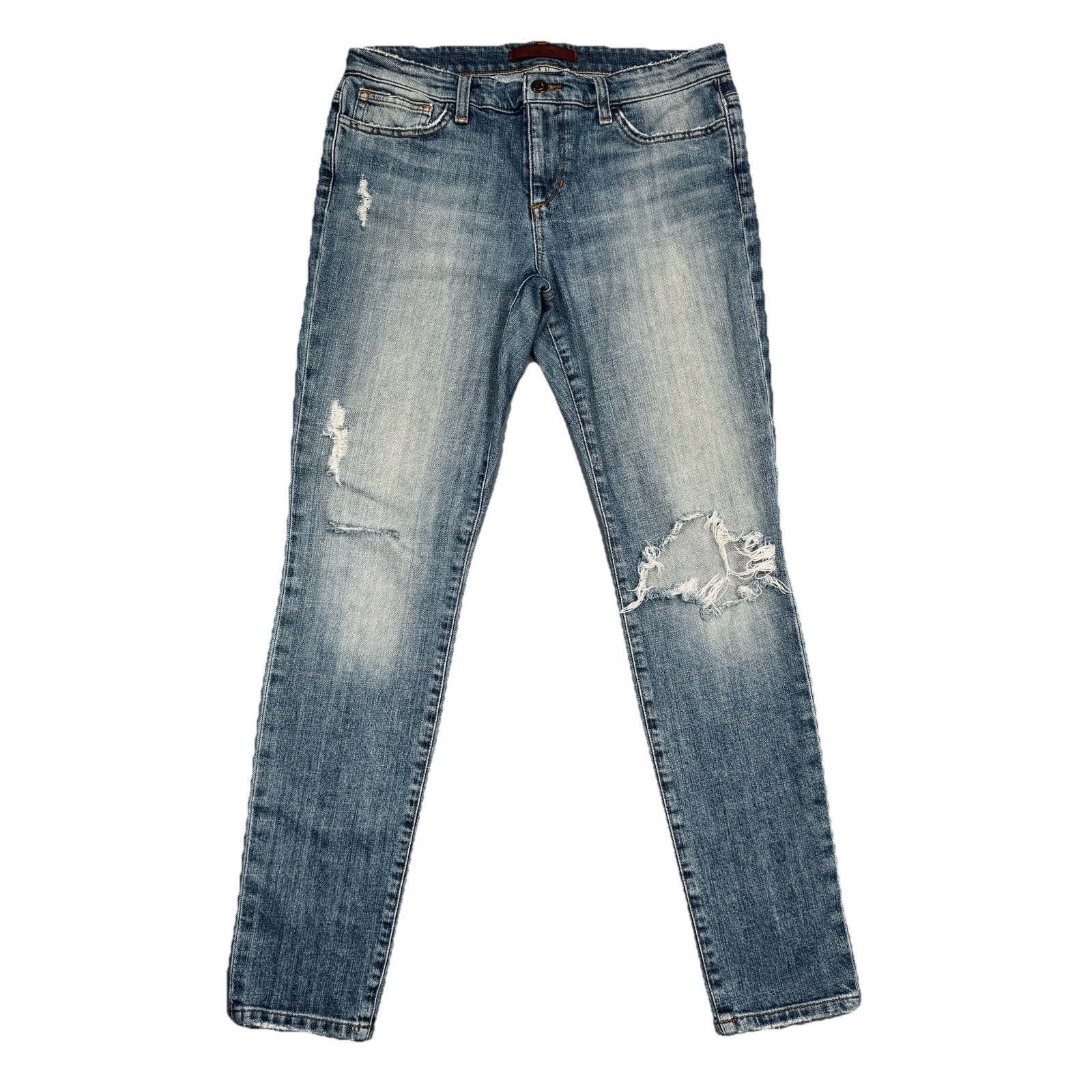 Joes Jeans Skinny Ankle 28 Blue Distressed Cooper Denim Womens Measures 30 x 29