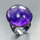 Jewelry 38 ct Natural Amethyst Ring 925 Sterling Silver Size 7.5 /R457413