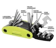 Protocol Wheel Handy Bicycle Multi Tool Neon Green New 15 Functions Nylon Case