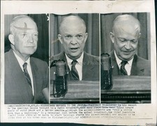 1953 Washington Dc President Eisenhower Radio Broadcast Wirephoto 7X9 Vintage