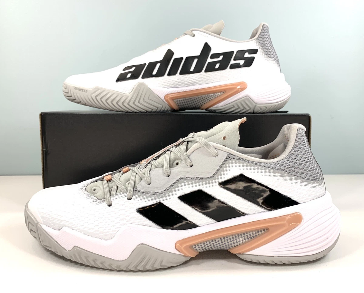 adidas Barricade Tennis Shoes Grey Black Blush H67699 Women Size