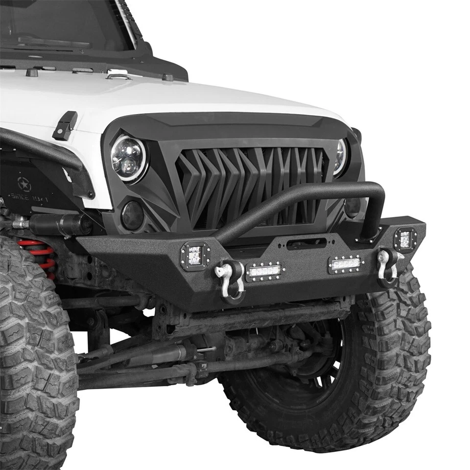 Steel Front & Rear Bumper w/ D-Rings & LED Light for Jeep Wrangler JK 2007-2018 - Image 2 of 4