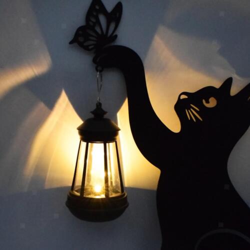 Lanternes solaires de jardin de 55cm, lampe de voie en Figurine de chat noir - Afbeelding 1 van 8