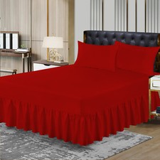 Extra Deep Fitted Valance Sheet Single Double King Super King Size Bed Sheets