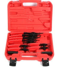 Snap Ring Pliers Set, .038"-.09in Straight & Bent Retaining Ring Pliers, 5" Hook