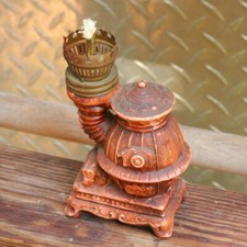 Lampada ad olio ceramica a forma di stufa a legna tenuta unica trovare vecchio insolito regalo rustico YW