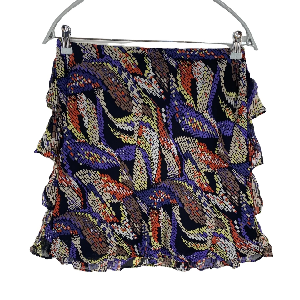 Falda acampanada SUPERTRASH geométrica negra calce regular talla EU 36 UK 8 US 6 Foto 3 de 4