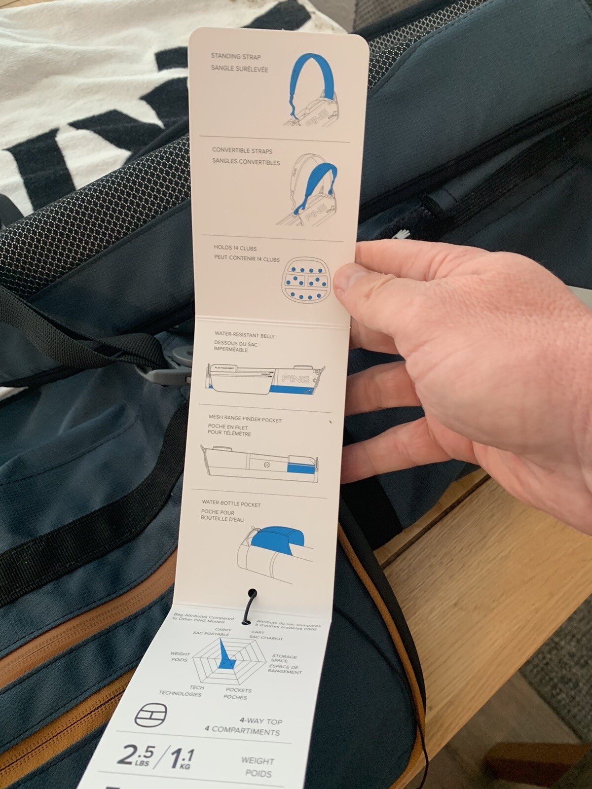 Ping Moonlite Golf Pencil Weekend Sunday Bag Rare colour scheme PX SWAP