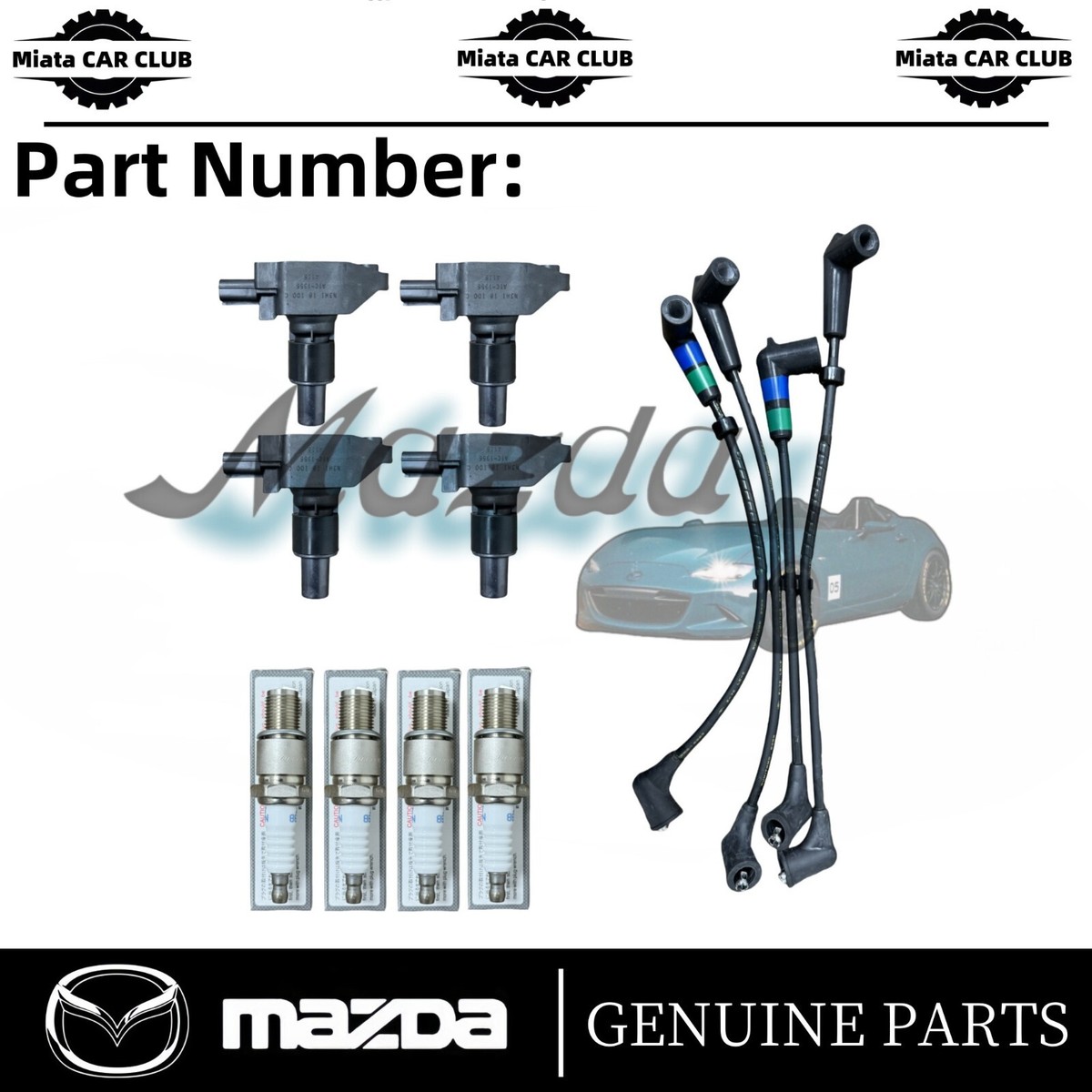Mazda Genuine RX-8 SE3P 13B Ignition Coil Spark Plug Cord Set Hi