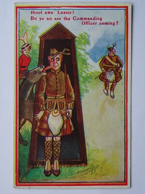 Schottland Militärwache im Dienst HOOT AWA LASSIE..... um 1919 Comic Postkarte