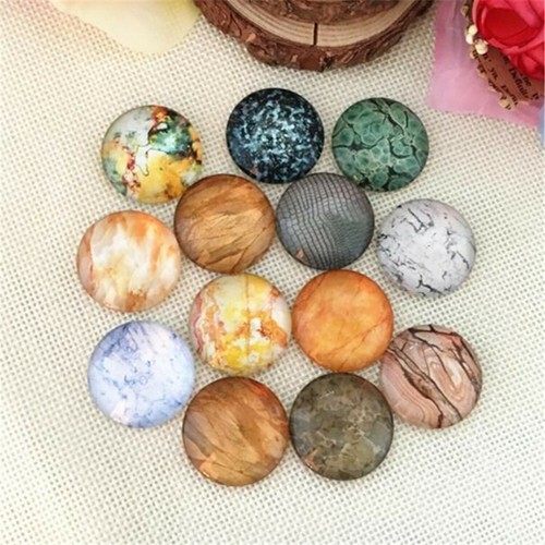 10-50pcs Mixed Glass Rock Grain Pattern Flatback Cabochons Accessories 8-30mm - Picture 4 of 9