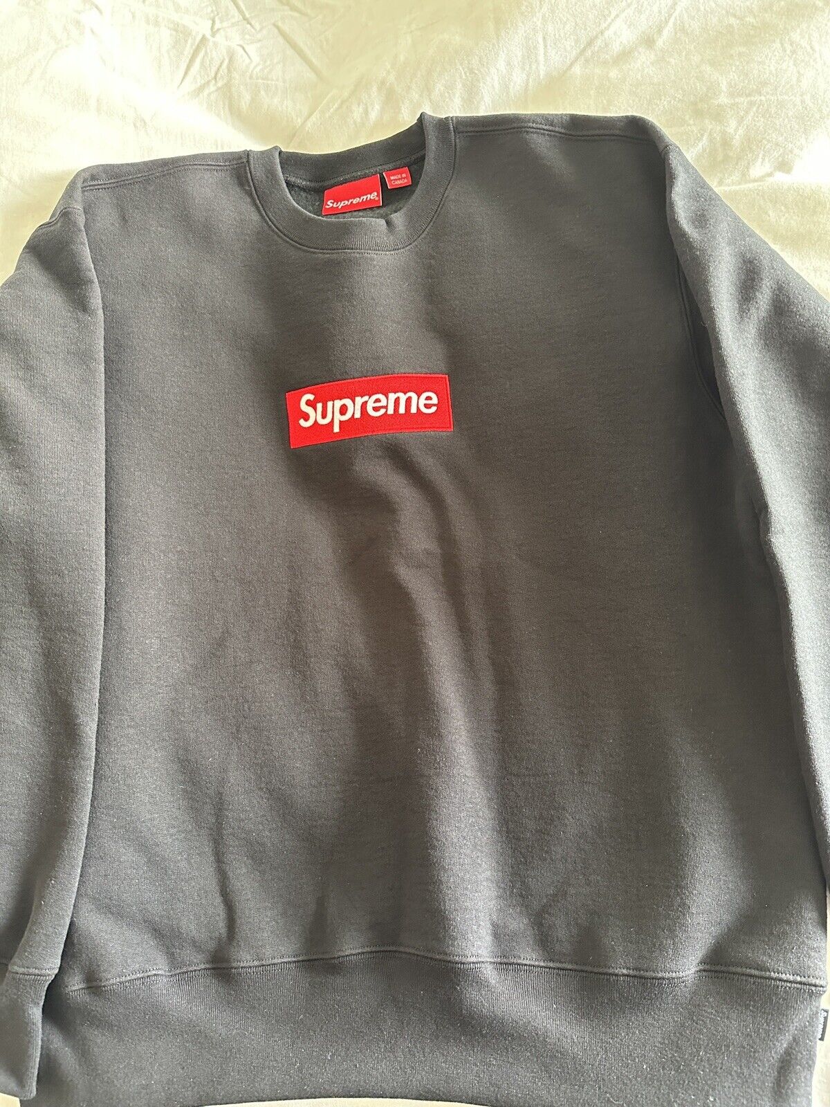 New Supreme Box Logo Crewneck Sweatshirt Black Size Medium Bogo