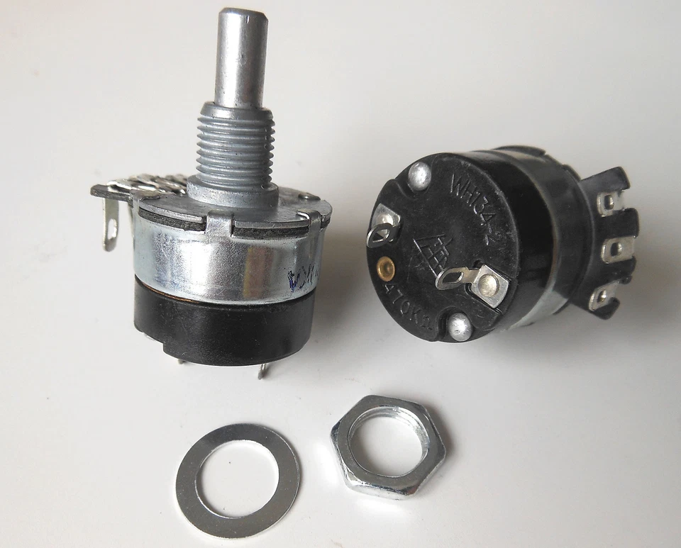 2pc A100K Ω Ohm 100K Logarithmic Nolinear Potentiometer 2W ON/OFF Switch WH134-2 - Image 2 of 4