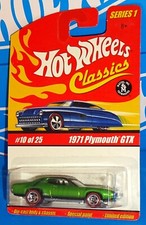 Hot Wheels Classics 2005 Series 1 #10 1971 Plymouth GTX Green w/ RL5SPs
