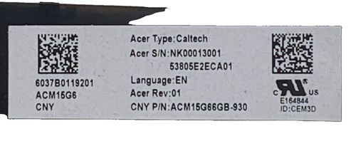 Keyboard qwerty UK Acer Aspire ACM15G6 6037B0119201 ACM15G66GB-930 Black - Picture 3 of 3