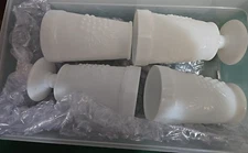 4 1950s + VINTAGE  Milkglass ICE TEA GLASSES  2 Goblets/ 2 Tall