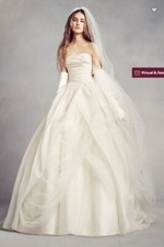 NWT White by Vera Wang Textured Organza Wedding Dress, Size 8