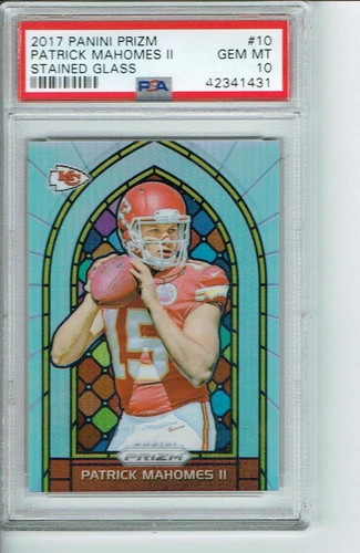 2017 Patrick Mahomes Panini Prizm Stained Glass rookie,Chiefs, PSA 10,SUPER RARE