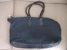 Sissi Rossi Fabric Leather Trim Large Black Bag