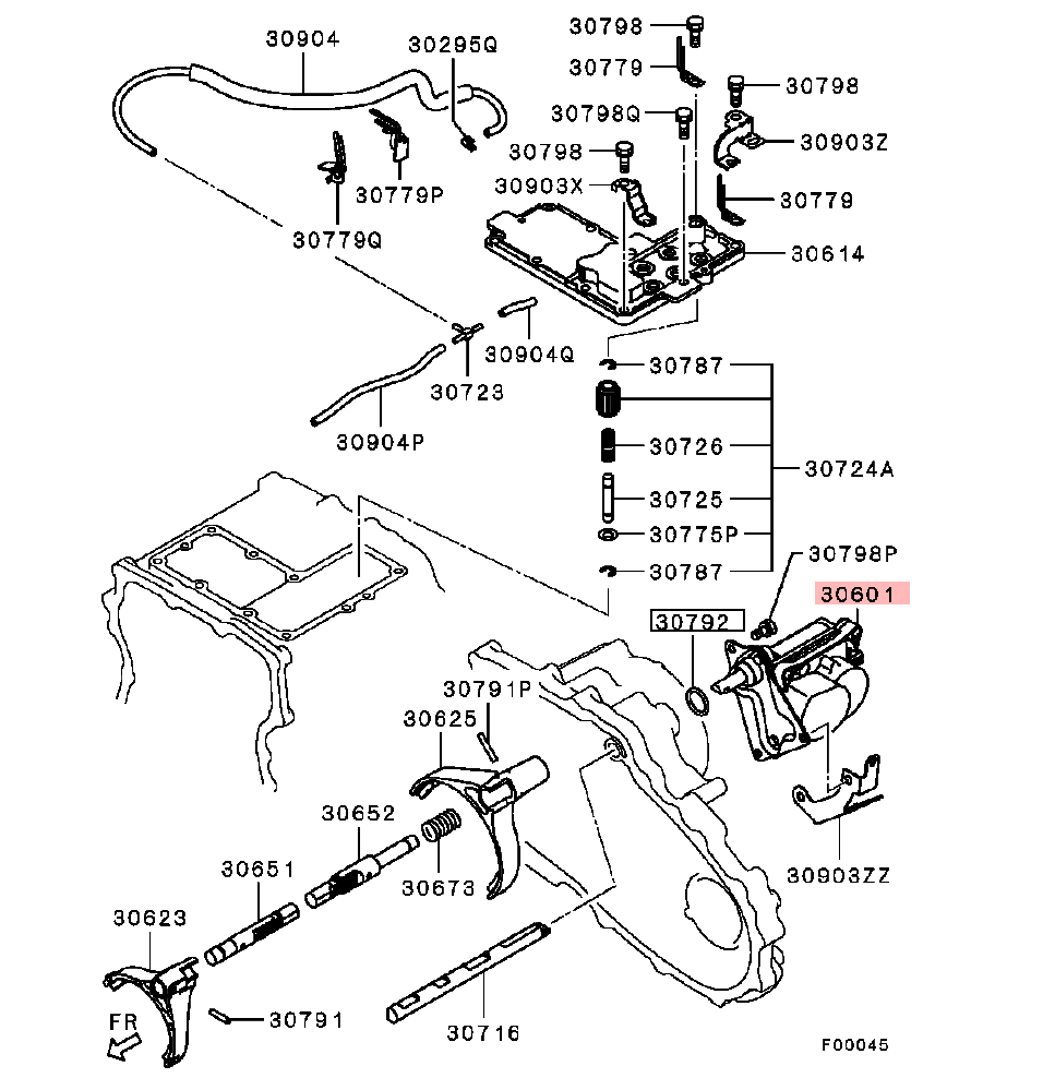 TRANSFER GEARSHIFT 4WD RAIL ACTUATOR MITSUBISHI PAJERO SHOGUN V66W MK3