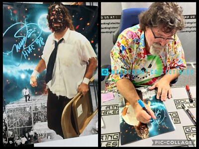 Mick Foley Signed WWE Metallic 11x14 Photo MANKIND PROOF INSCRIBED