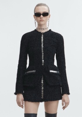 $1,295 Alexander Wang Tweed Jacket Size 8 NWT