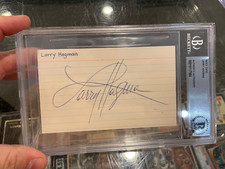 LARRY HAGMAN I DREAM OF JEANNIE ACTOR SIGNED 3X5 INDEX CARD BECKETT SLABBED