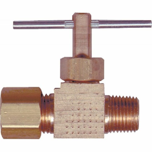(6)-Do it 1/8 In. MIP x 1/4 In. OD Brass Straight Tap Plumbing Valve. 445885
