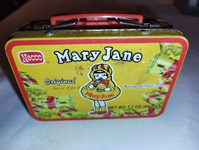Empty Necco Mary Jane Candies Mini Lunch Box Tin  2007