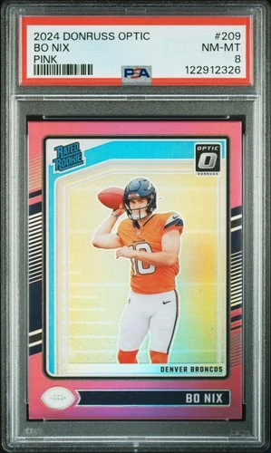 2024 PANINI DONRUSS OPTIC PINK #209 BO NIX ROOKIE RC PSA 8