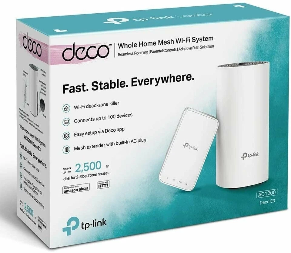 TP-Link Deco E3(2-Pack) AC1200 Whole Home Mesh WiFi System - Image 2 of 4