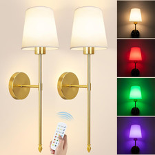 Battery Operated Wall Sconce Set of 2, Wireless Wall Sconce with Rechargeable Bu