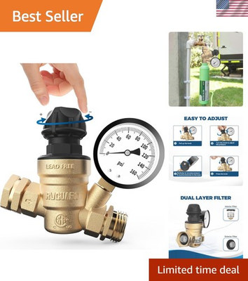 #ad #ad RV Water Pressure Regulator Valve With An Adjustable Knob Tool Free Approv... $50.22
