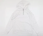 L'Couture Womens White Cotton Pullover Hoodie Size XS Zip