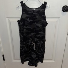Athleta Girl Gray Black On The Go Camo Romper Size XL 14