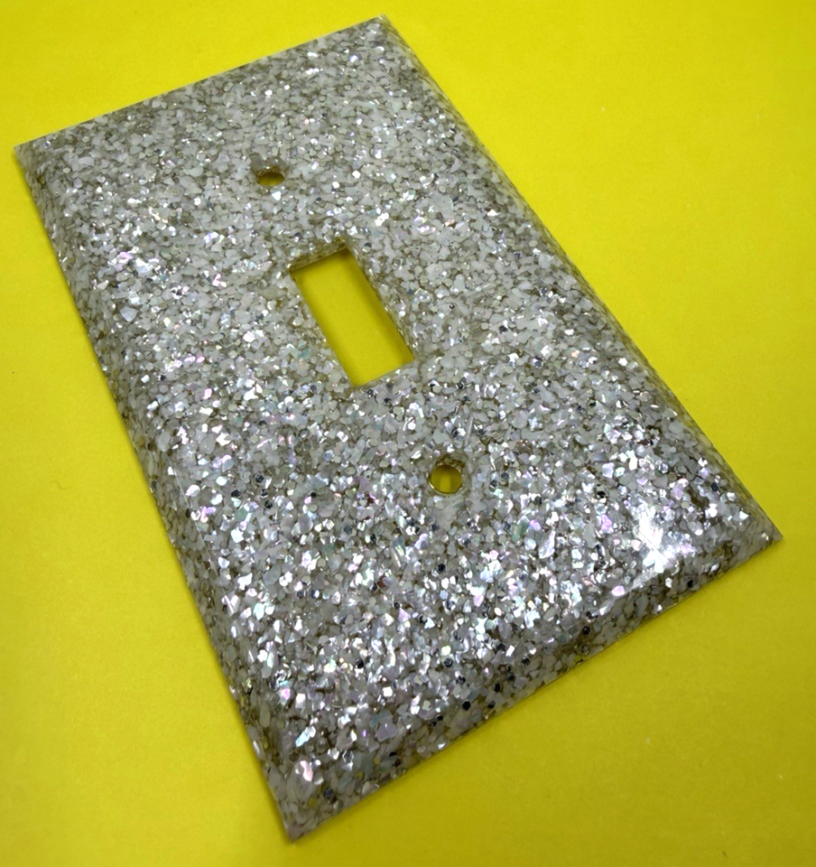 Vintage MCM Lucite Mother Pearl Silver Glitter 4 Light Switch Plate ...