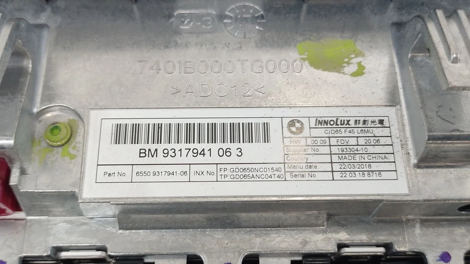 9317941 DISPLAY MULTIFUNZIONE PER BMW 2 GRAN TOURER F46 218 D 1050293 10502933 - Immagine 3 di 4