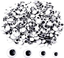 UPINS 2000 Pcs Black Wiggle Googly Eyes with Self-Adhesive, 6mm 8mm 10 mm...