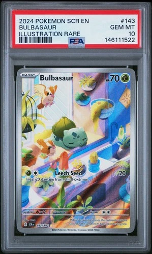 2024 POKEMON SCR EN-STELLAR CROWN ILLUSTRATION RARE #143 BULBASAUR PSA 10