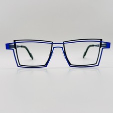 Theo Brille Damen Herren eckig blau schwarz O...