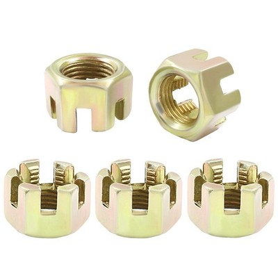 5Pcs M16 X 1.5Mm Pitch Hex Slotted Castle Nut,Grade 4.8 Carbon Steel Hexagon Cas