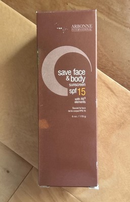 Arbonne Save Face & Body Sunscreen SPF 15  With RE9 Elements RETIRED