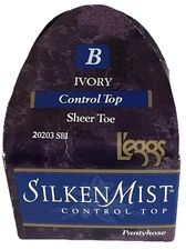 L’eggs Ivory Control Top Sheer Toe B 20203 Silken Mist Pantyhose Unopened