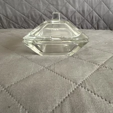 Art Deco Covered Glass Trinket dish