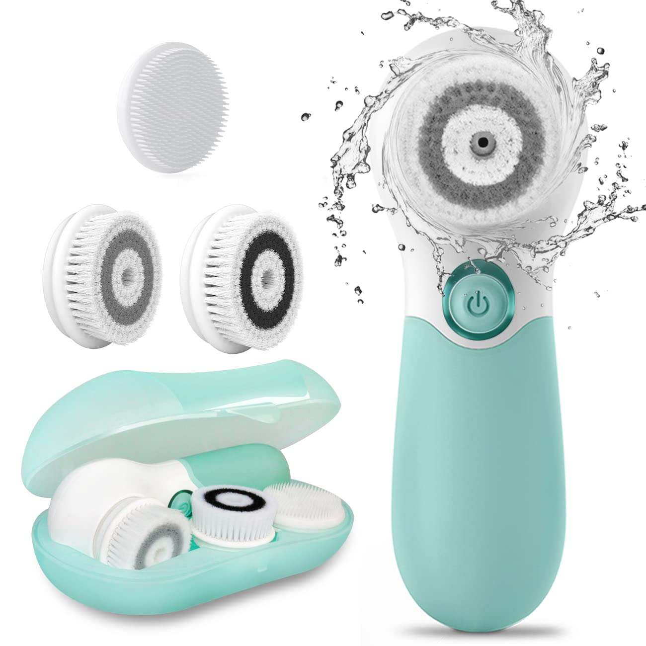 Facial Cleansing Brush Electric Facial Exfoliating Massage Brush with 3 Cleanser