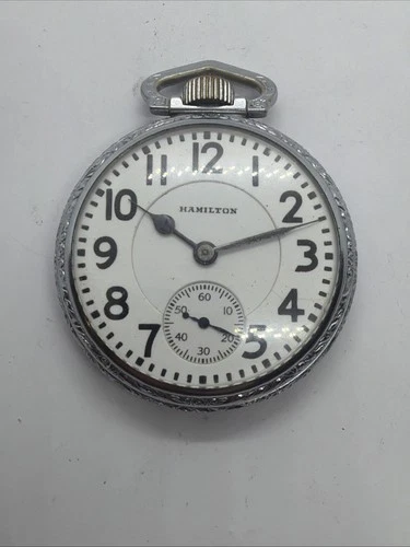 HAMILTON MARKED USA 992 21J A5P ANTIQUE 16 SIZE NICE DIAL RAILROAD POCKET WATCH