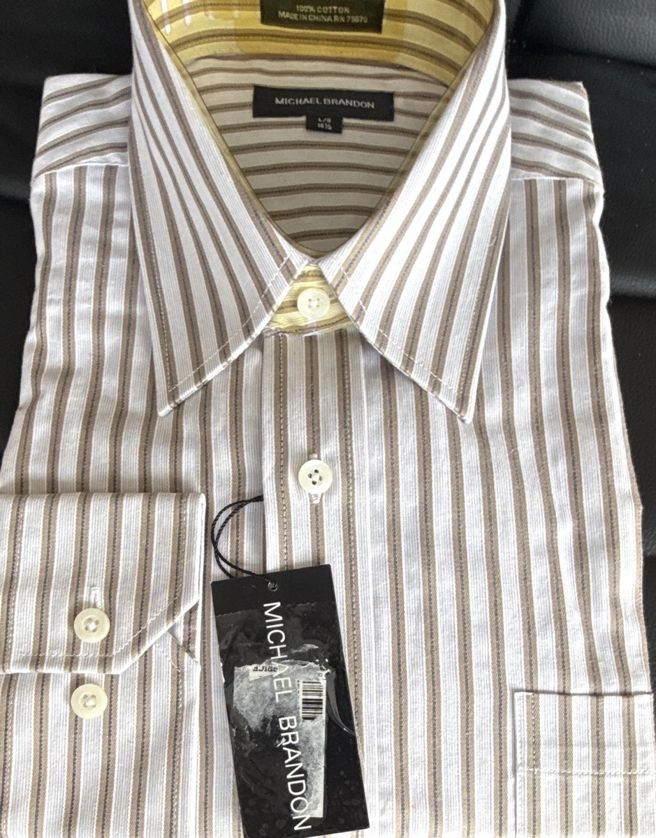 michael brandon dress shirts Michael Brandon Button Up Shirt Men's Small Blue Long Sleeve Cotton Blend